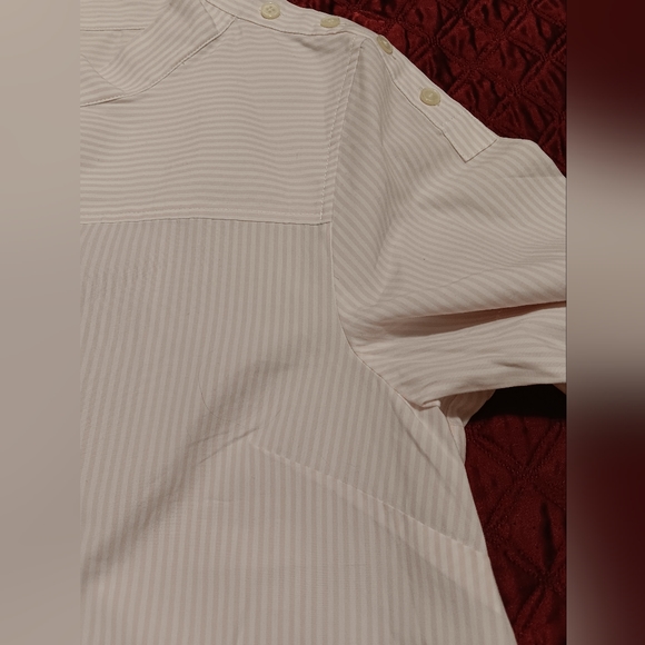 J. Crew Top FunnelNeck Striped Women Sz12 Pale Pink Long Sleeve High/Low - Picture 10 of 12